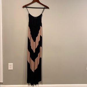 🐚Strapless long black and brown dress